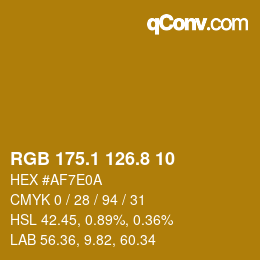 カラーコード: RGB 175.1 126.8 10 | qconv.com