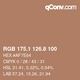 Color code: RGB 175.1 126.8 100 | qconv.com