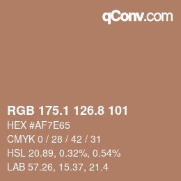 Color code: RGB 175.1 126.8 101 | qconv.com