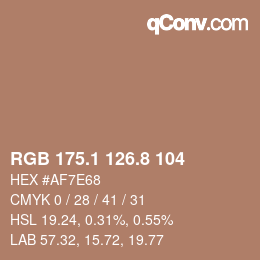 Color code: RGB 175.1 126.8 104 | qconv.com