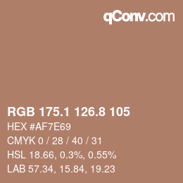 Color code: RGB 175.1 126.8 105 | qconv.com
