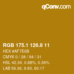 カラーコード: RGB 175.1 126.8 11 | qconv.com