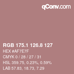 カラーコード: RGB 175.1 126.8 127 | qconv.com