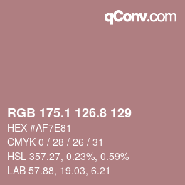 Color code: RGB 175.1 126.8 129 | qconv.com
