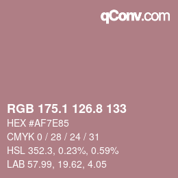 Color code: RGB 175.1 126.8 133 | qconv.com