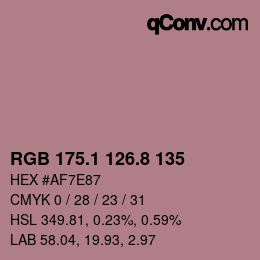 カラーコード: RGB 175.1 126.8 135 | qconv.com