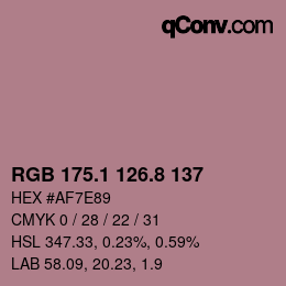Color code: RGB 175.1 126.8 137 | qconv.com