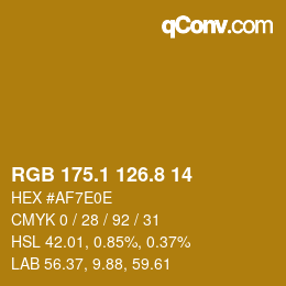 カラーコード: RGB 175.1 126.8 14 | qconv.com