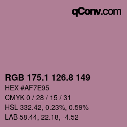 Color code: RGB 175.1 126.8 149 | qconv.com