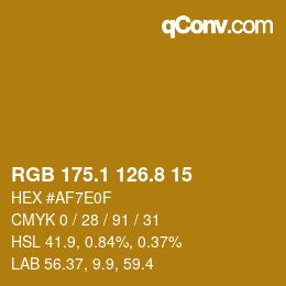 カラーコード: RGB 175.1 126.8 15 | qconv.com