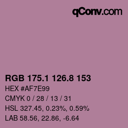 Color code: RGB 175.1 126.8 153 | qconv.com