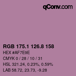 Farbcode: RGB 175.1 126.8 158 | qconv.com