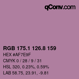 Color code: RGB 175.1 126.8 159 | qconv.com