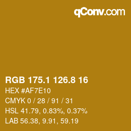 カラーコード: RGB 175.1 126.8 16 | qconv.com
