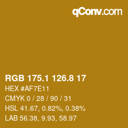 カラーコード: RGB 175.1 126.8 17 | qconv.com