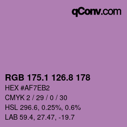 カラーコード: RGB 175.1 126.8 178 | qconv.com