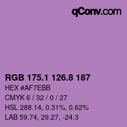 カラーコード: RGB 175.1 126.8 187 | qconv.com