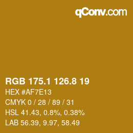 カラーコード: RGB 175.1 126.8 19 | qconv.com