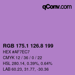 カラーコード: RGB 175.1 126.8 199 | qconv.com