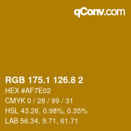 カラーコード: RGB 175.1 126.8 2 | qconv.com