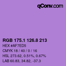 カラーコード: RGB 175.1 126.8 213 | qconv.com