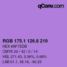 カラーコード: RGB 175.1 126.8 219 | qconv.com