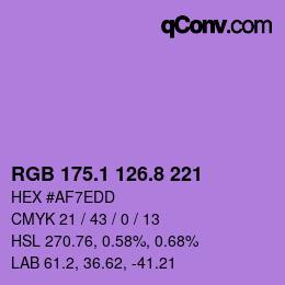 カラーコード: RGB 175.1 126.8 221 | qconv.com