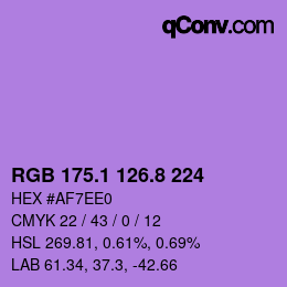 カラーコード: RGB 175.1 126.8 224 | qconv.com
