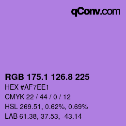 カラーコード: RGB 175.1 126.8 225 | qconv.com