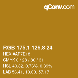 カラーコード: RGB 175.1 126.8 24 | qconv.com