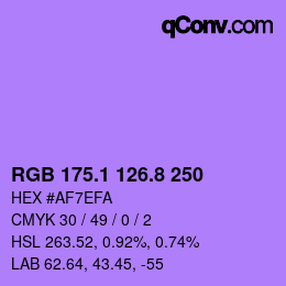 カラーコード: RGB 175.1 126.8 250 | qconv.com