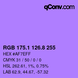 カラーコード: RGB 175.1 126.8 255 | qconv.com
