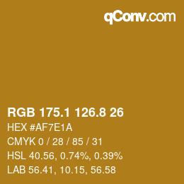 カラーコード: RGB 175.1 126.8 26 | qconv.com
