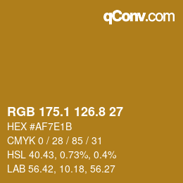 Color code: RGB 175.1 126.8 27 | qconv.com