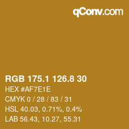 カラーコード: RGB 175.1 126.8 30 | qconv.com