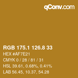 カラーコード: RGB 175.1 126.8 33 | qconv.com
