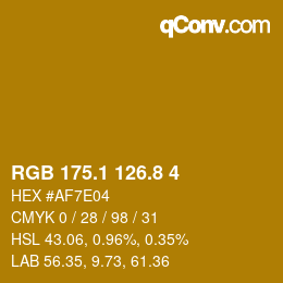 カラーコード: RGB 175.1 126.8 4 | qconv.com