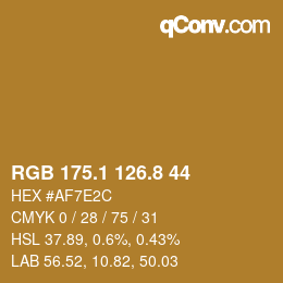 カラーコード: RGB 175.1 126.8 44 | qconv.com