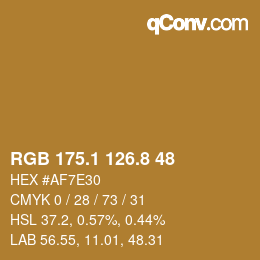 カラーコード: RGB 175.1 126.8 48 | qconv.com