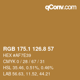 Color code: RGB 175.1 126.8 57 | qconv.com