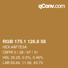 カラーコード: RGB 175.1 126.8 58 | qconv.com