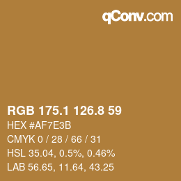 カラーコード: RGB 175.1 126.8 59 | qconv.com