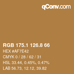 Color code: RGB 175.1 126.8 66 | qconv.com