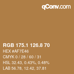 カラーコード: RGB 175.1 126.8 70 | qconv.com