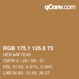 カラーコード: RGB 175.1 126.8 73 | qconv.com
