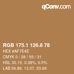 カラーコード: RGB 175.1 126.8 78 | qconv.com
