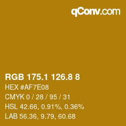 カラーコード: RGB 175.1 126.8 8 | qconv.com
