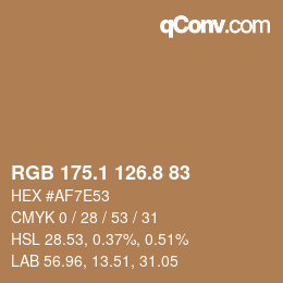 Color code: RGB 175.1 126.8 83 | qconv.com