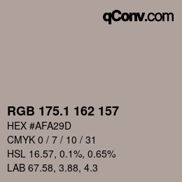 カラーコード: RGB 175.1 162 157 | qconv.com
