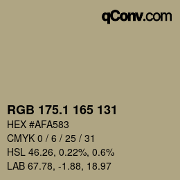 カラーコード: RGB 175.1 165 131 | qconv.com